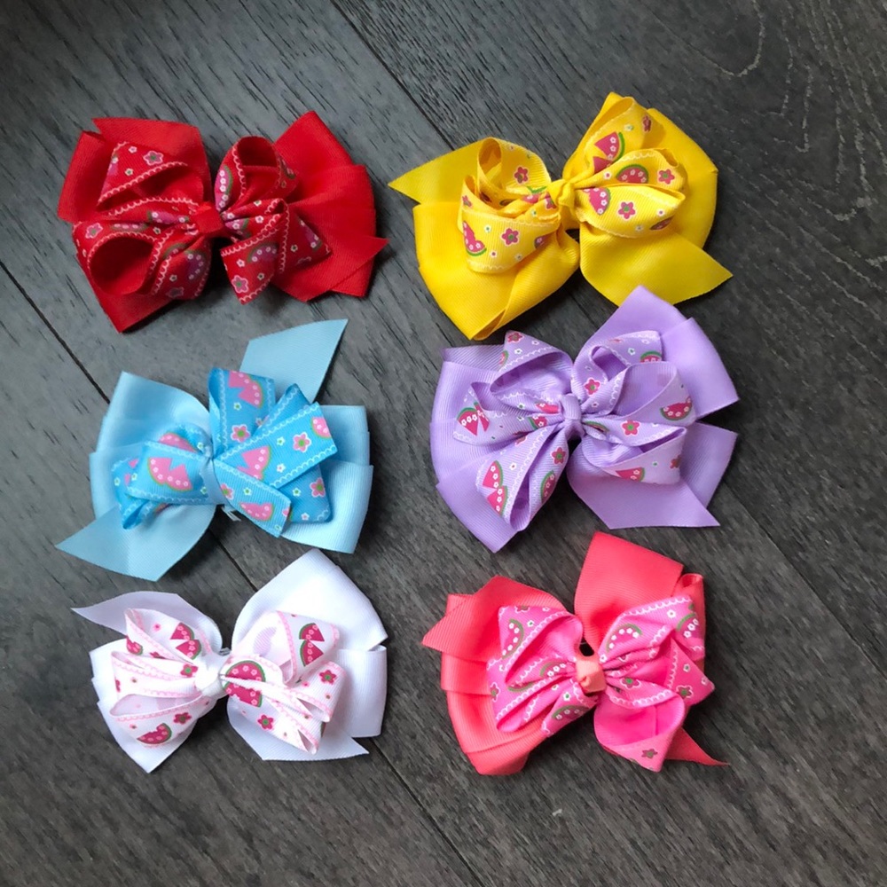 Bundle of six super cute girl’s hair bows